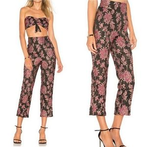 For Love and Lemon Luella Cigarette Pants in Metallic Jaquard SMALL